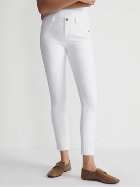 NWOT Lafayette 148 NY Mercer Acclaimed Straight Mid-Rise Skinny White Jeans
